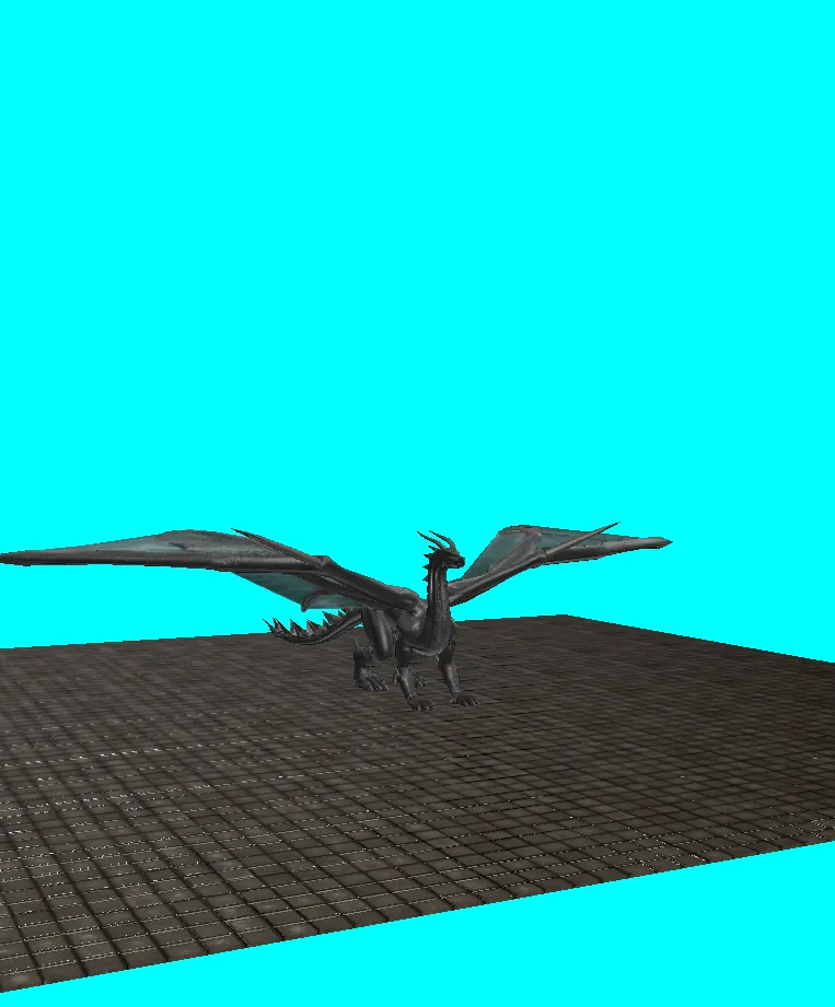 black dragon with idle animation