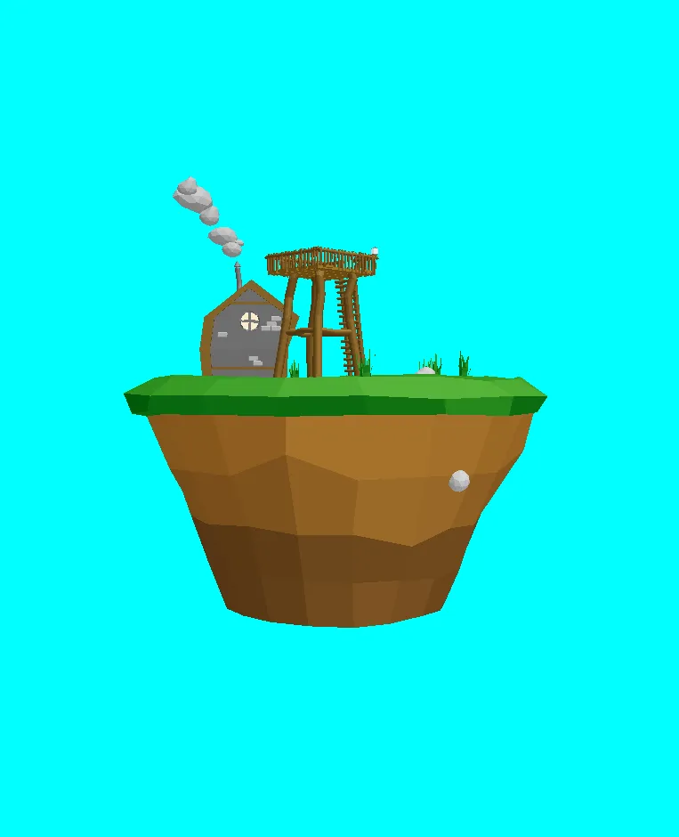 floating island with shack