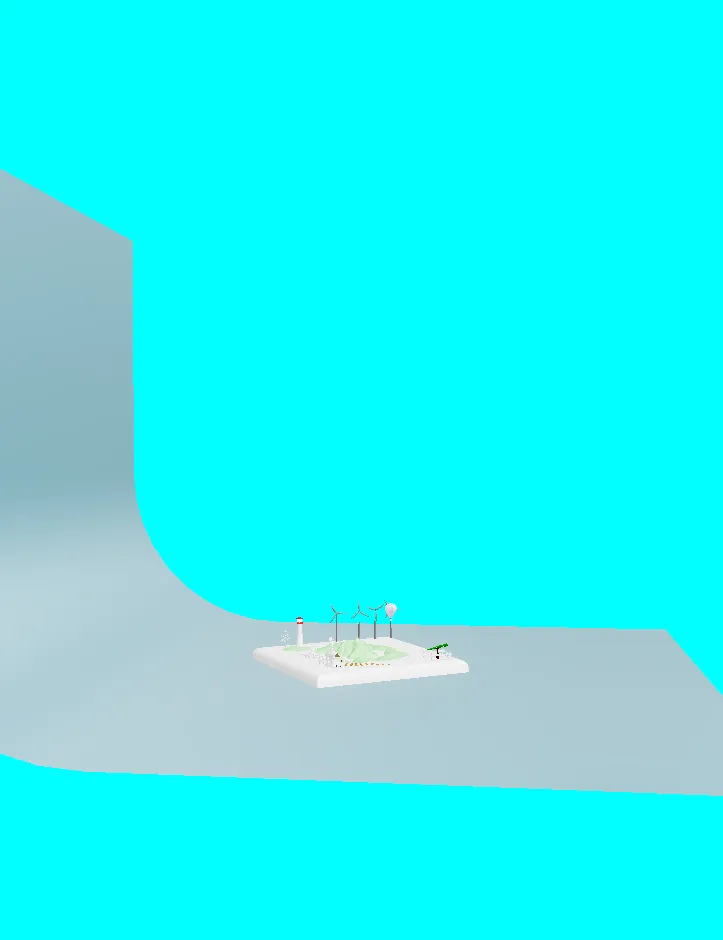 low poly island scene