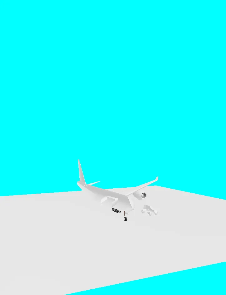 low poly range rover and airplane